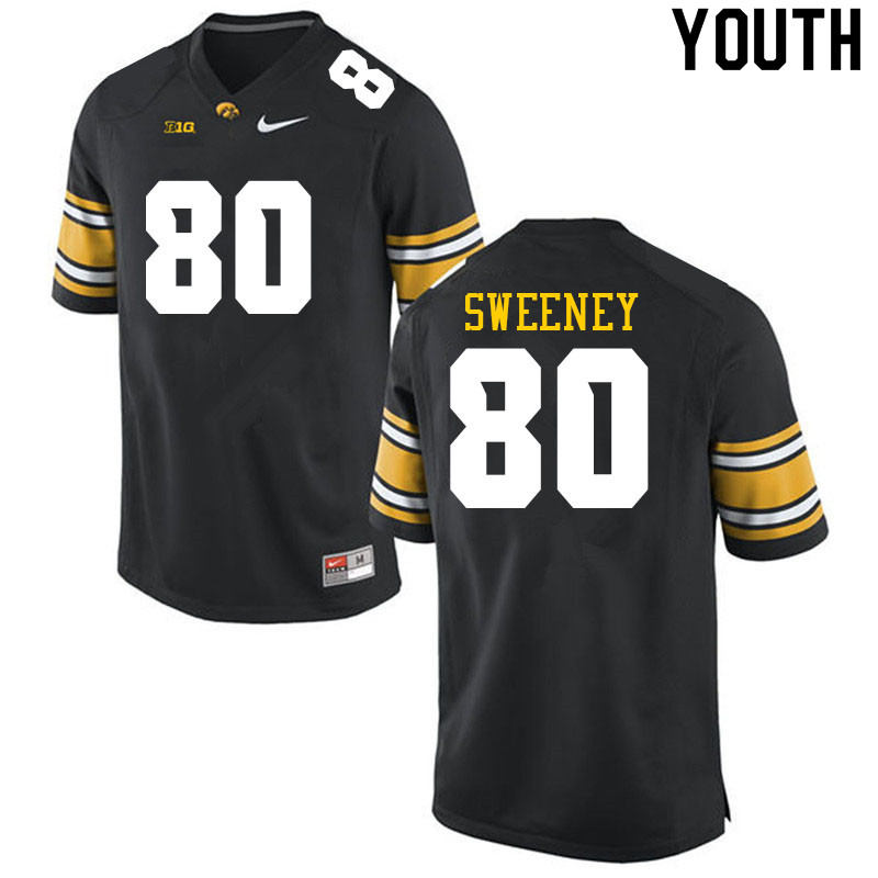 Youth #80 Brennan Sweeney Iowa Hawkeyes College Football Jerseys Sale-Black